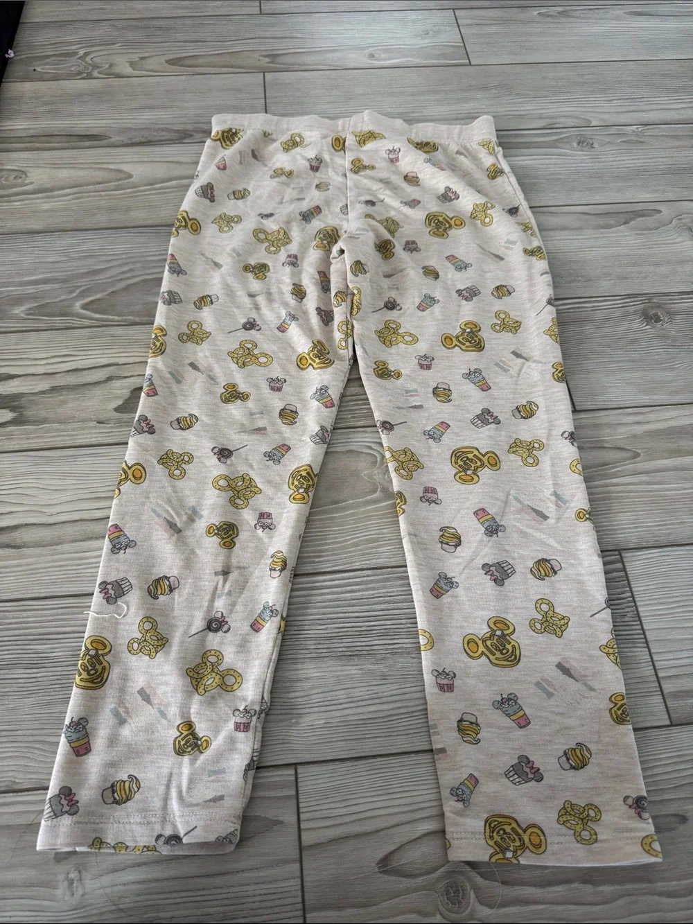 Disney Beige Pajama Pants with Yellow Character Prints